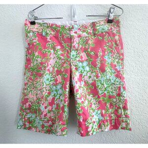 Lilly Pulitzer Chipper Shorts Women's 0 Flamingo Pink Slash Pockets Golf‎ Party